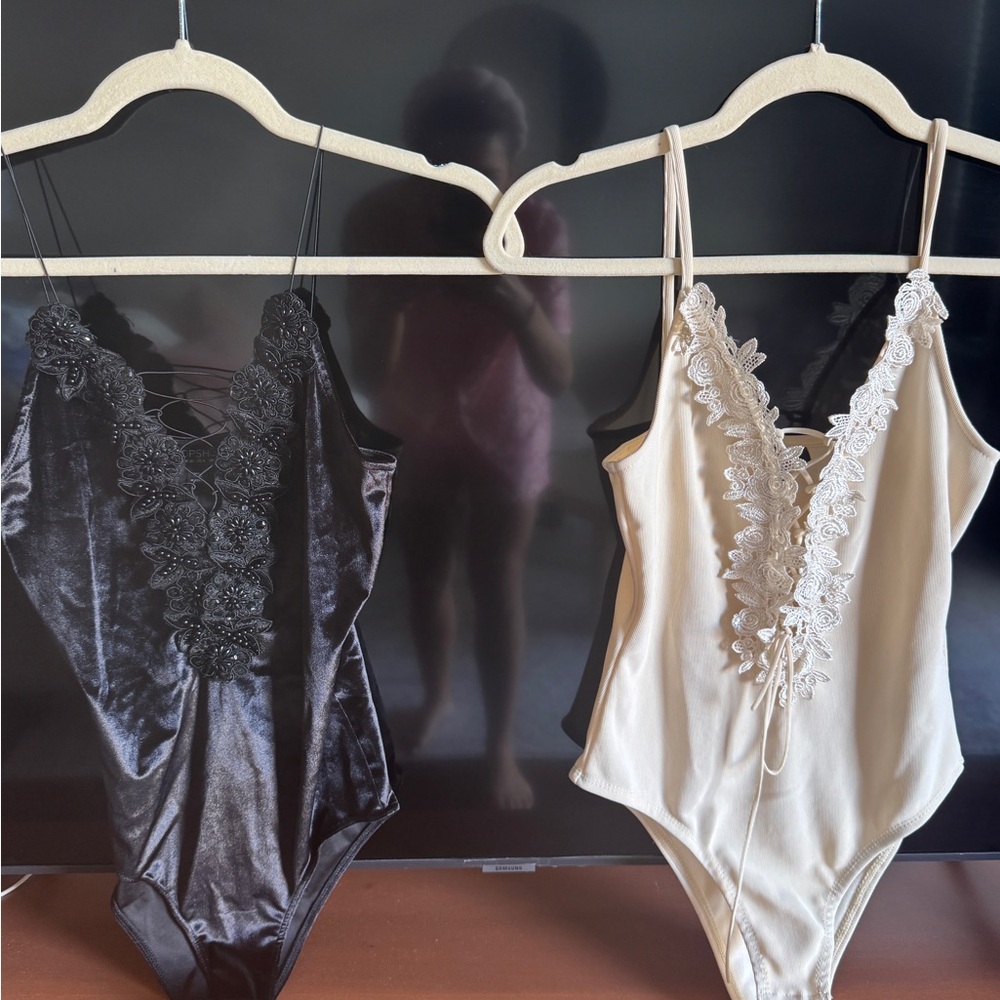 Topshop Black Lace Bodysuit